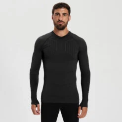 Kipsta Adult Long-Sleeved Thermal Base Layer Top Keepdry 500 -Decathlon adult long sleeved thermal base layer top keepdry 500 black 4
