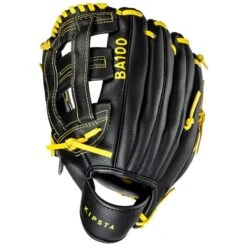 Kipsta Baseball Glove Left-hand Throw Kid - BA100 Yellow Black