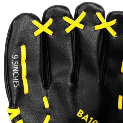 Kipsta Baseball Glove Left-hand Throw Kid - BA100 Yellow Black -Decathlon baseball glove left hand throw kid ba100 yellow black 5