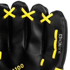 Kipsta Baseball Glove Right-hand Throw Kids - BA100 Yellow Black -Decathlon baseball glove right hand throw kids ba100 yellow black 5