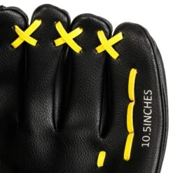 Kipsta Baseball Glove Right-hand Throw Kids - BA100 Yellow Black -Decathlon baseball glove right hand throw kids ba100 yellow black 6