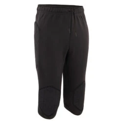 Kipsta F100 Kids' Goalkeeper Cropped Bottoms - Black