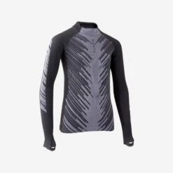 Kipsta Kids' Football Base Layer Top Keepwarm 900 - Charcoal Grey