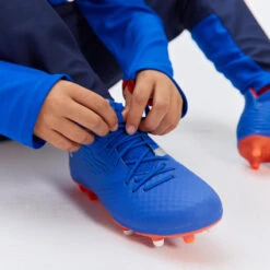 Kipsta Kids' Lace-Up Football Boots Viralto III FG - Blue/Neon -Decathlon kids lace up football boots viralto iii fg blueorange 11