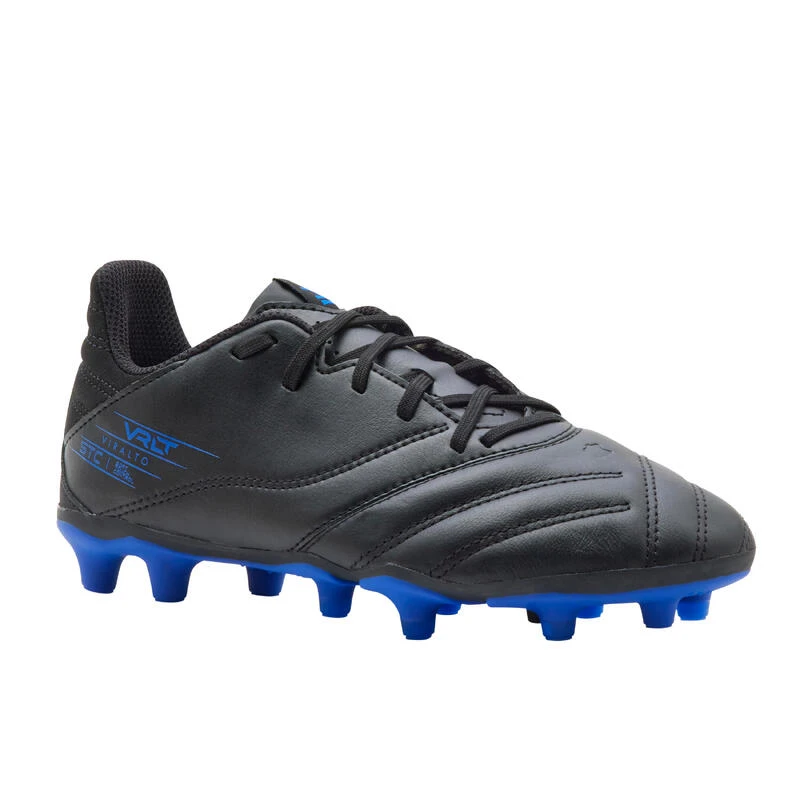 Kipsta Kids' Lace-Up Leather Football Boots Viralto II FG - Black/Lightning 3 Kipsta Kids' Lace-Up Leather Football Boots Viralto II FG - Black/Lightning