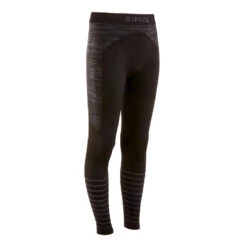 Kipsta Kids' Thermal Tights Keepdry 500 - Black