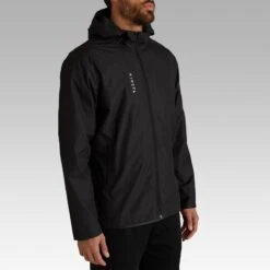 Kipsta T100 Adult Football Waterproof Jacket -Decathlon t100 adult football waterproof jacket black 2