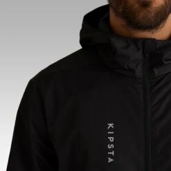 Kipsta T100 Adult Football Waterproof Jacket -Decathlon t100 adult football waterproof jacket black 5