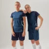 Kipsta Women's Short-Sleeved Slim Cut Football Shirt - Blue 1 Kipsta Women's Short-Sleeved Slim Cut Football Shirt - Blue -Decathlon womens short sleeved slim cut football shirt blue