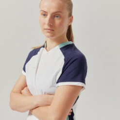 Kipsta Women's Short-Sleeved Straight Cut Football Shirt -Decathlon womens short sleeved straight cut football shirt white 2